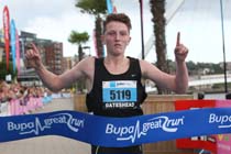 Winner of the 15-16 age group in the BUPA  Great North Junior Great north Run .